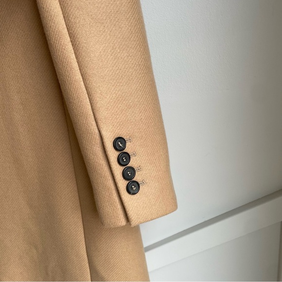 ZARA Classic Manteco Wool Blend Coat MENSWEAR STYLE CAMEL size XS Women's Tan - Picture 7 of 10